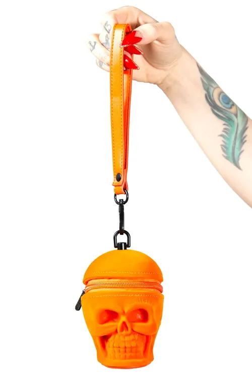 peněženka na mince KILLSTAR - Grave Digger - Orange Velevet