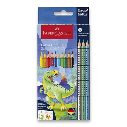FABER-CASTELL Pastelky Colour Grip Dinosaurus 13 ks