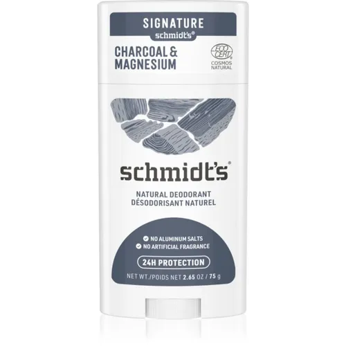 Schmidt's Charcoal + Magnesium deodorante solido 24 ore 75 g