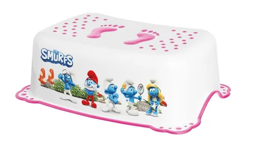 Maltex Stupátko s protiskluzem The Smurfs - bílá/růžová