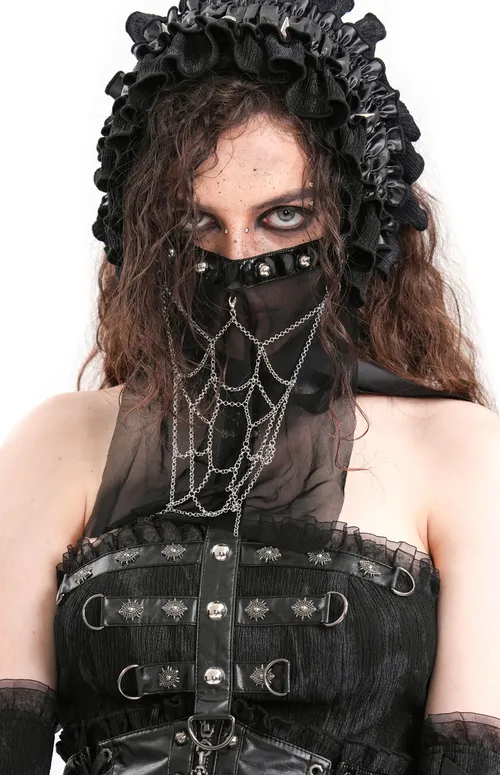 maska DEVIL FASHION - Black Gothic Punk