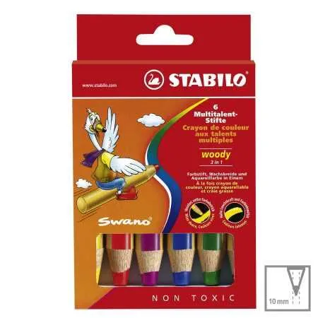 Stabilo Pastelky Woody 3v1 sada 6ks
