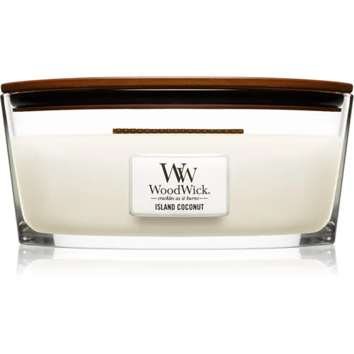 Woodwick Island Coconut świeczka zapachowa z drewnianym knotem (hearthwick) 453 g