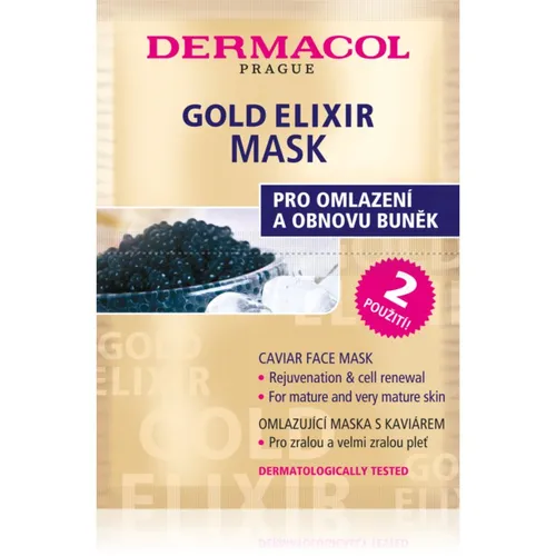 Dermacol Gold Elixir μάσκα προσώπου με χαβιάρι 2x8 γρ