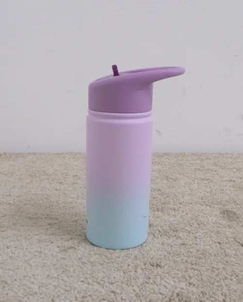 SKIP HOP Láhev s brčkem nerezová Wander - ombré purple, 450ml