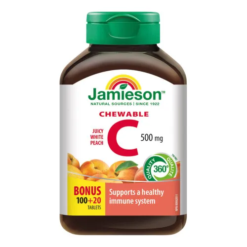 JAMIESON Vitamín C 500mg broskev cucací tbl.100+20