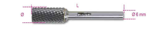 Beta tools Pilník rotační z karbidu, 426md/cp6, válcový 6 x 16 x 50 mm, stopka 6mm
