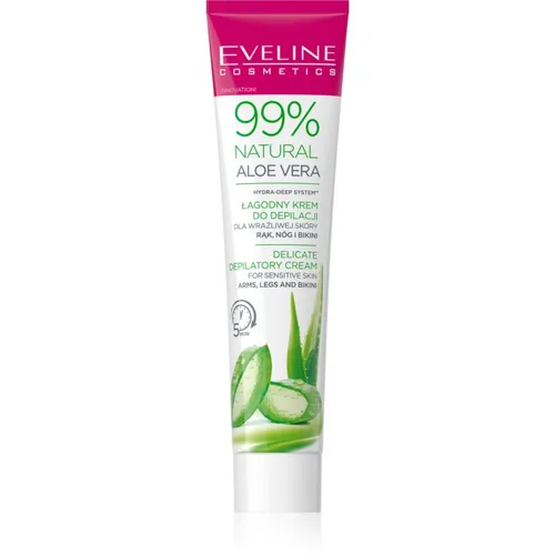 Eveline Cosmetics 99% Natural Aloe Vera krem łagodzący do depilacji do pach i okolic bikini 125 ml
