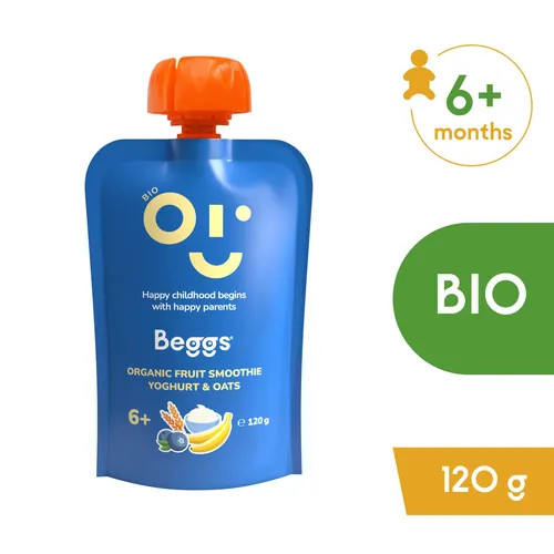 Beggs BIO Smoothie s ovocím, jogurtom a ovsenými vločkami (120 g)