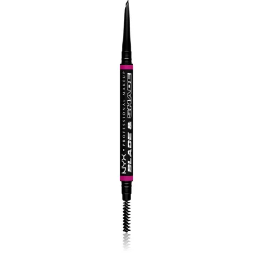 NYX Professional Makeup Blade & Shade lápis de sobrancelhas com escova tom Black 0.06 g