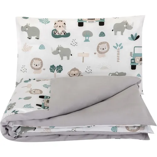 Bomimi Povlečení 120x90 (peřinka + polštářek) pojízdná zoo šedé