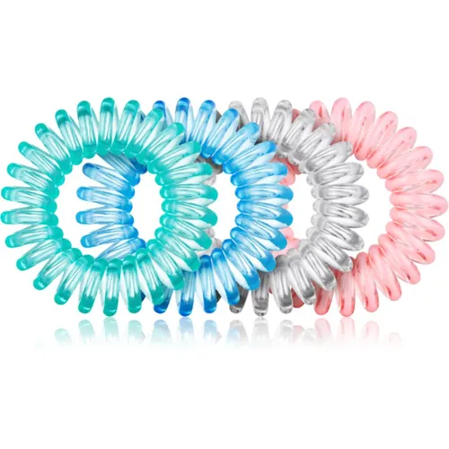 BrushArt Hair Rings elásticos para cabelo Clear Mix 4 un.