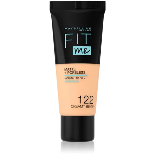 MAYBELLINE NEW YORK Fit Me! Matte+Poreless Ματ μεικ απ για κανονική προς λιπαρή επιδερμίδα απόχρωση 122 Creamy Beige 30 ml
