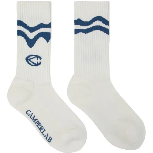 CAMPER LOGO SOCKS - Unisex Socken - Weiß, Größe L, Textile
