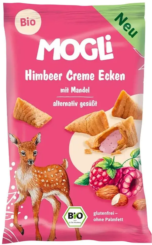 MOGLi BIO plnené malinové taštičky 30 g