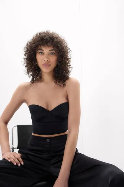 Intimissimi Bustier Bandeau Giada de Seda Mujer Negro Tamaño 90B