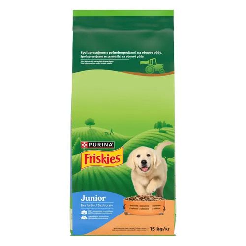 Friskies Junior Granule pre šteňatá kura, mlieko, zelenina 15 kg